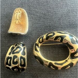 Vintage pin and earrings